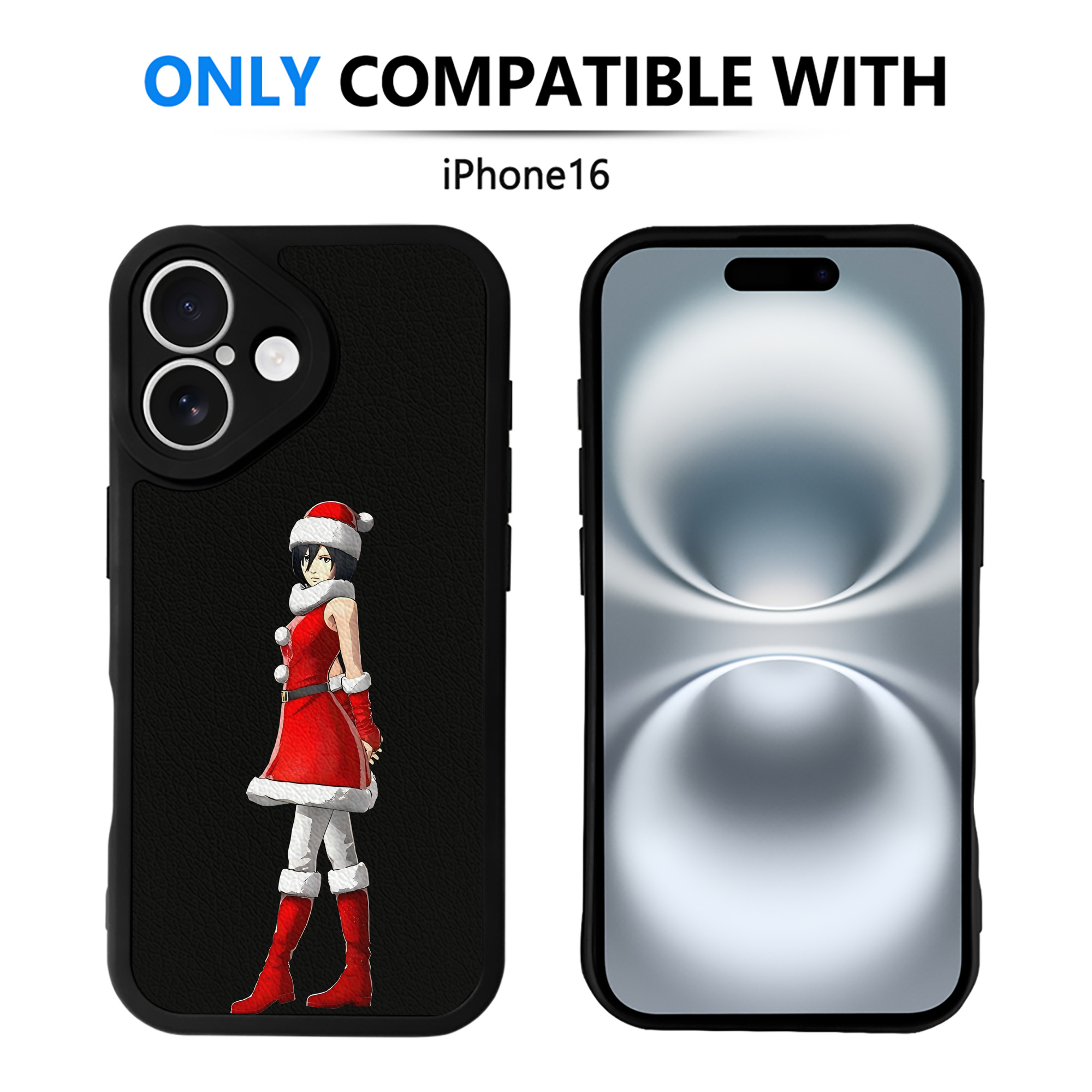 （画像用） 進撃の巨人 ミカサ·アッカーマン Attack on Titan Mikasa Ackerman 【iPhone 16シリーズ対応】シリコンスマホケース（レザー調） 材質：シリコン